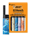 BIC EZ Reach Lighters, Long Metal Wand Candle Lighter, Home Décor Collection, 6-Pack (Designs May Vary)