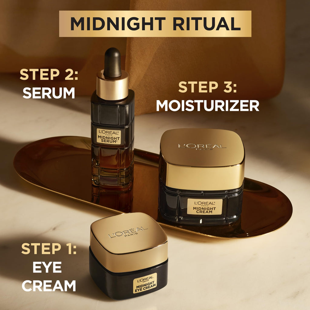 L'Oreal Paris Age Perfect Cell Renewal Midnight Eye Cream, Antioxidant-Rich Under Eye Cream to Treat 8 Signs of Aging, Includes Night Cream Sample