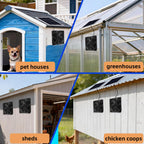 Solar Powered Fan Kit 7 inch Solar Fan for Chicken Coop, Shed, Greenhouse, Outside, Solar Exhaust Fans Solar Panel Fan for Dog Pet Houses