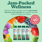 Rewind Best Tasting Vita Variety Sample Stick Pouch - Super Greens Powder Packets - Delicious Green Juice Drink Mix with Amazing Flavor - Over 40 Superfoods - Variety Pack (12 Sticks)