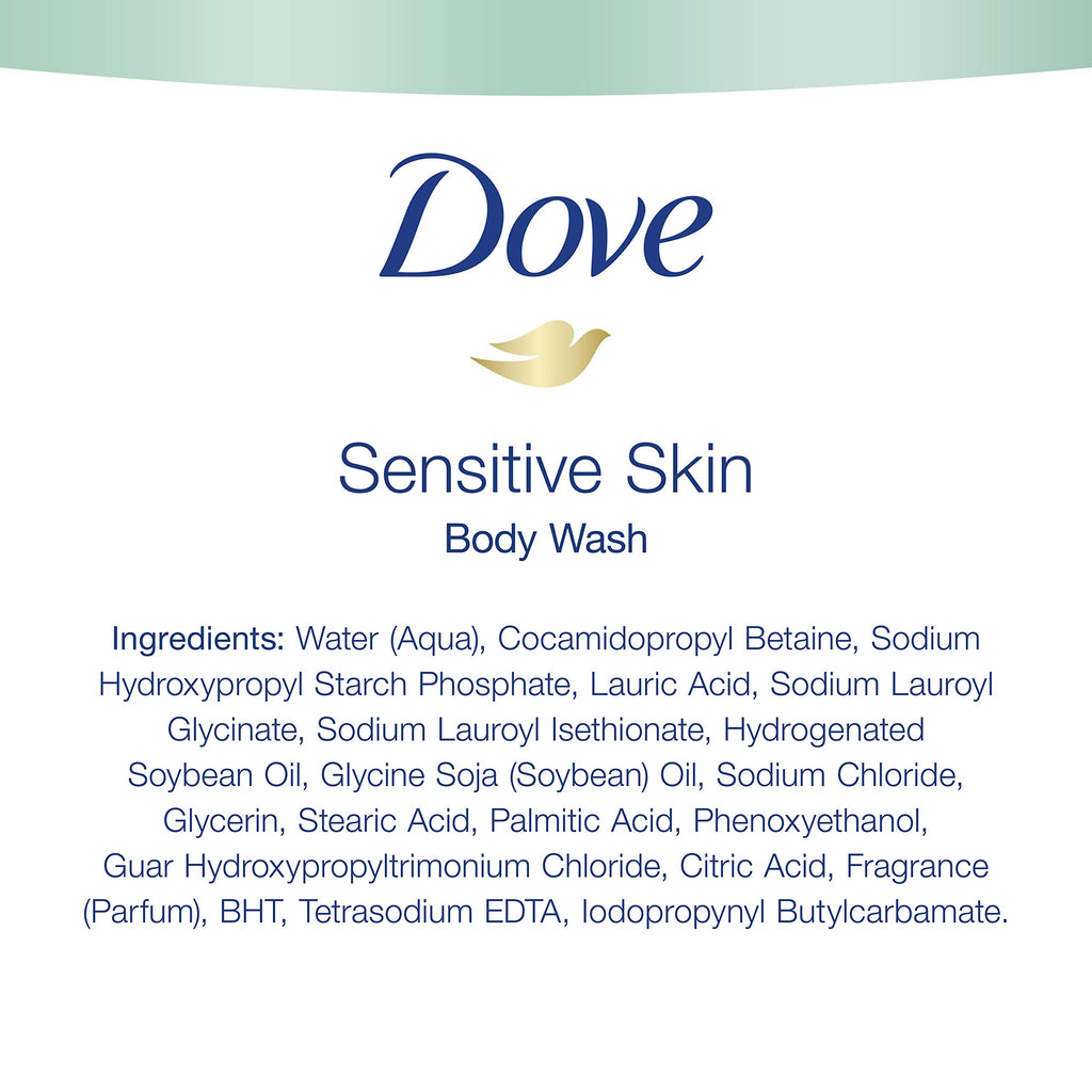 Dove Body Wash For Softer and Smoother Skin Sensitive Skin Hypoallergenic and Sulfate Free Body Wash 22 oz, 4 Count