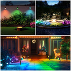 Linkind Halloween Solar Spot Lights Outdoor Waterproof Multicolor 4 Pack