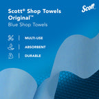 Scott Shop Original Blue Towels (75130), 9.4"x11" Cloth-like Paper Towel (30 Rolls of 55 Sheets, 1,650 Sheet Total)