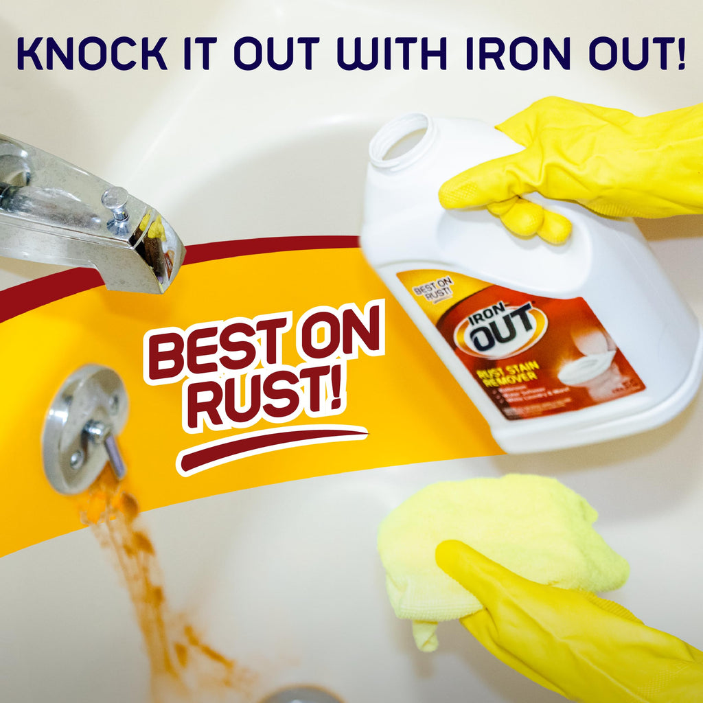 Iron OUT Powder Rust Stain Remover, Remove and Prevent Rust Stains in Bathrooms, Kitchens, Appliances, Laundry, and Outdoors, 4 Pound 12 Ounce, Pack of 6