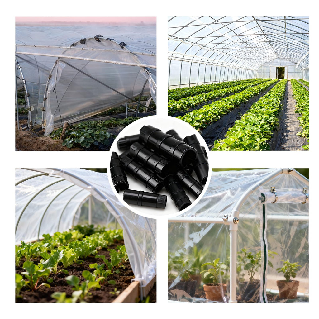 50PCS 3/4 Inch(25mm) Greenhouse Clips – Black Plastic Clamps for PVC Pipe