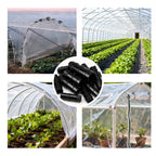50PCS 3/4 Inch(25mm) Greenhouse Clips – Black Plastic Clamps for PVC Pipe