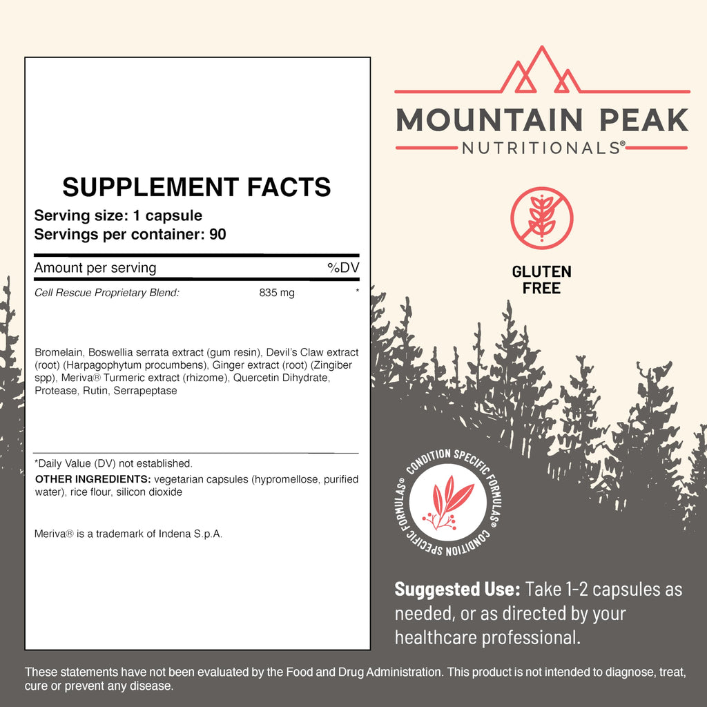 Mountain Peak Nutritionals Cell Rescue Turmeric Ginger Bromelain 90ct