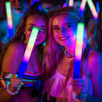 pelreame 55 Pcs LED Foam Glow Sticks Bulk, Foam Light Up Sticks 3 Modes of Color Flashing,Glow in The Dark Party Supplies for Birthday,Wedding,Raves,Carnival,New Year,Concert,Halloween Christmas