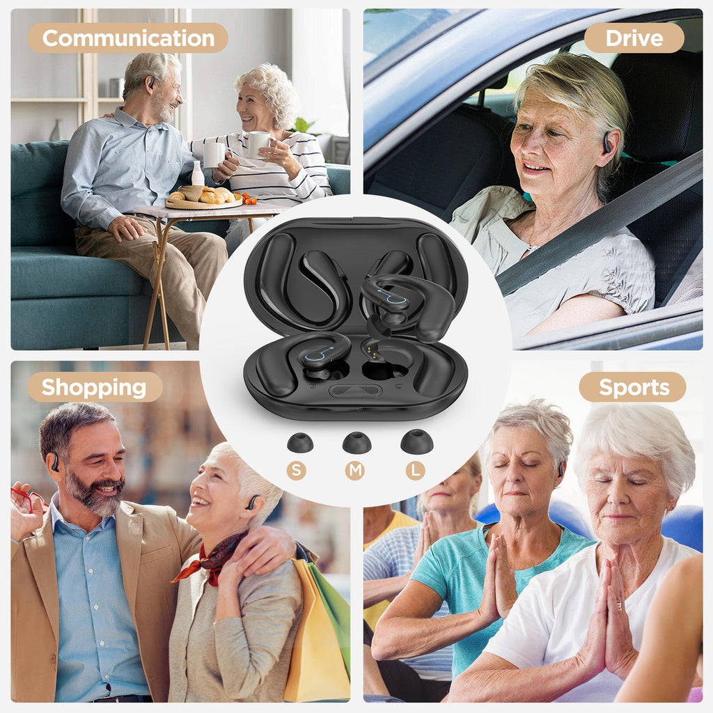 Hearing Aids, Hearing Aids for Seniors with Bluetooth, FSA&HSA Eligible, Rechargeable Hearing Aid with APP for People with Hearing Loss, 5 Levels of Volume Automatic Noise Cancellation, Clear Sound and Easy to Use