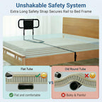 Bed Rails for Elderly Adults Safety with Motion Sensor Light, Heavy Duty Bed Rails for Seniors to Prevent Falling Out of Bed - Bed Side Rails, Height Adjustable Fits King/Queen/Twin, 400lbs Capacity