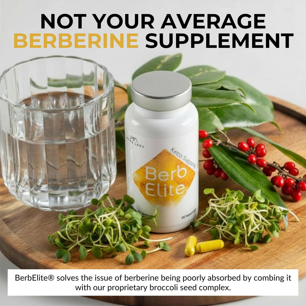 Mara Labs BerbElite | 350mg Berberine HCL & Broccoli Seed Complex for Increase Bioavailability | 30 Vegan Capsules