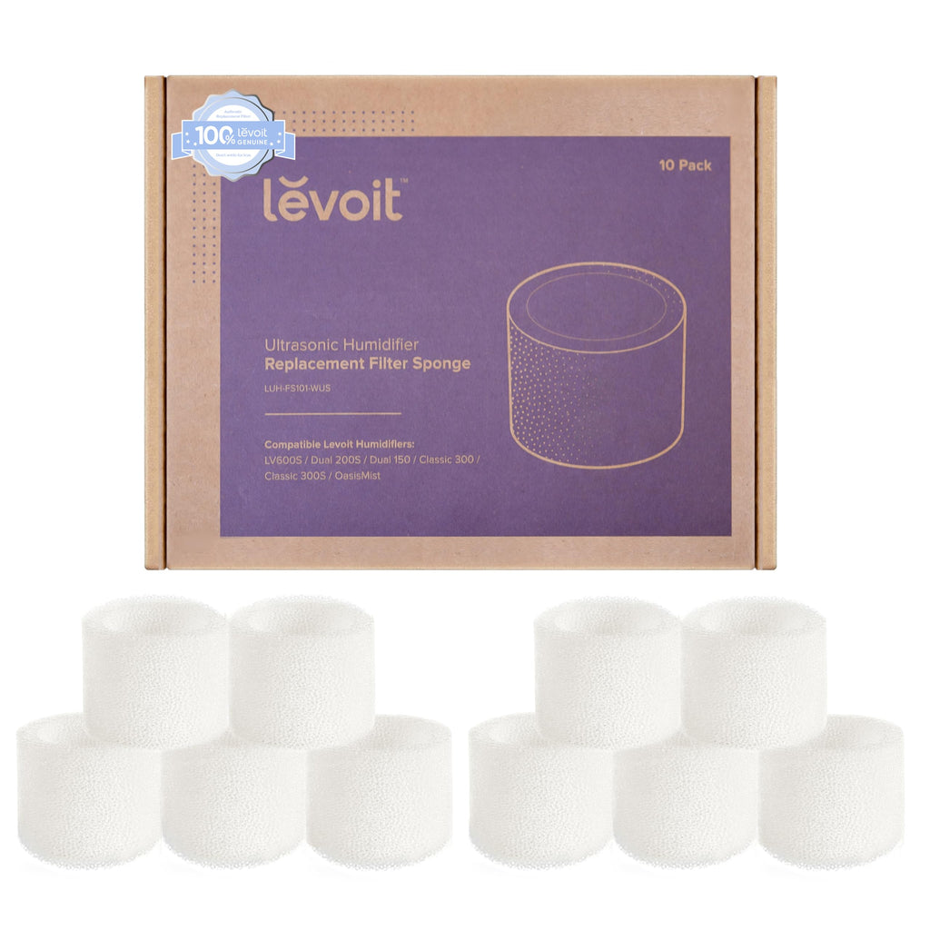 LEVOIT 10-Pack Top Fill Humidifier Replacement Filters, Capture Particles to Improve Humidification Efficiency, for Classic160, Dual150, Dual200S, Classic300(S), LV600S, OasisMist450S, Superior6000S
