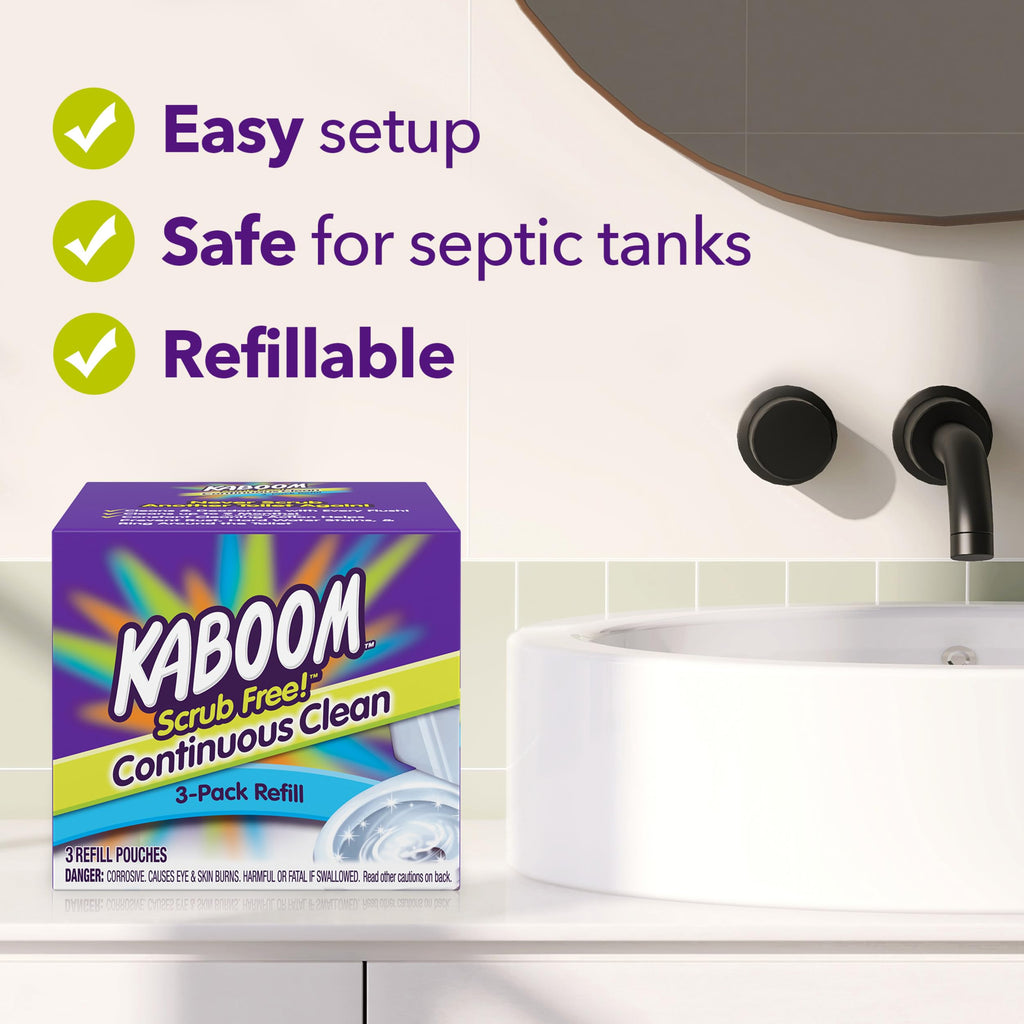 3-Pack Refill – Kaboom Scrub Free! Continuous Clean with OxiClean