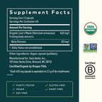 Gaia Herbs Lion's Mane Mushroom - Brain & Nerve Health Support* - 40 Vegan Capsules (40 Servings)