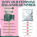 ORGANIC UPLIFT Feminine Balance Gummies - for Women’s Health & Wellness - Immune Support - Vegan, Gluten-Free - Hawaiian Pineapple (Pack of 1)