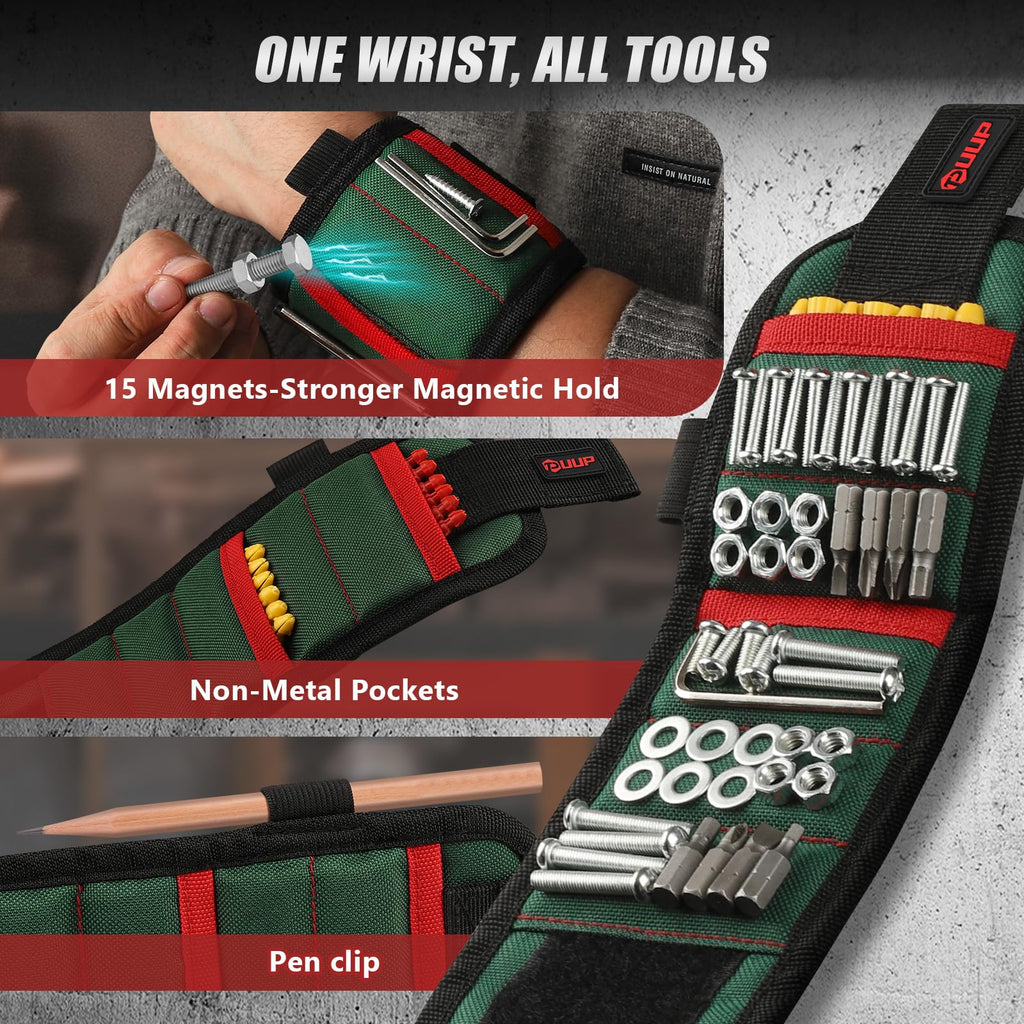 UUP Magnetic Wristband with LED Light Tool Belt Gifts for Men Mechanic