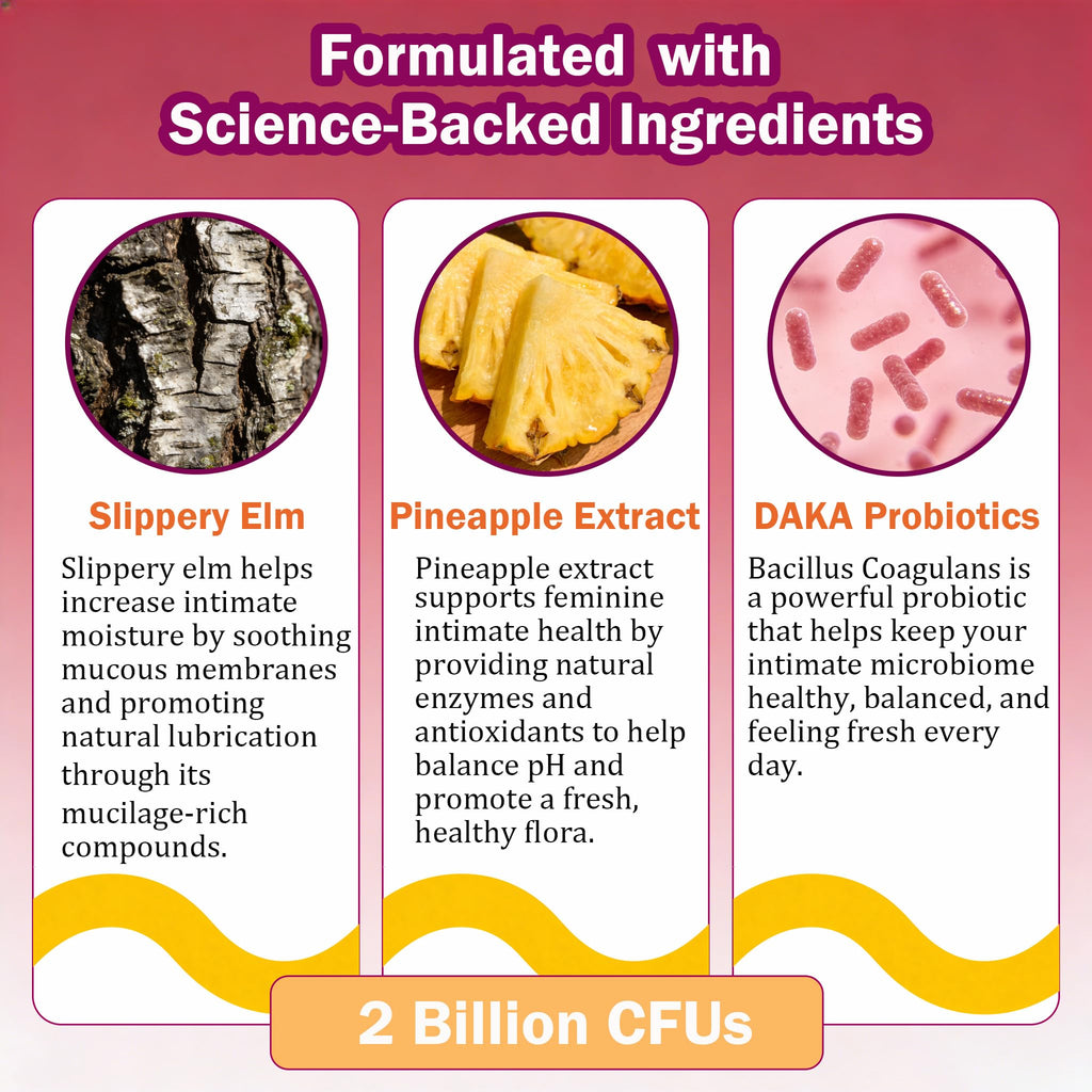 dakasokaaa 2 Pack - Slippery Kitty Gummies | her Juicy Feminine probiotics Gummies | Support pH Balance & Digestive Health, Slippery Elm for Women | 60 Count | Pineapple Flavor