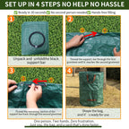 Maziloxe 3Pack 72Gal Tear-Resistant Reusable Yard Waste Bags with Gloves