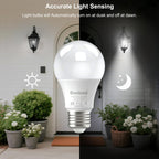 Boxlood Dusk to Dawn LED Outdoor Light Bulb, 12W Supper Bright A19 Dusk to Dawn Light Bulbs, Auto on/Off Photocell Automatic for Indoor Outdoor, 6000K, 6 Pack