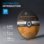 S SATC Die Grinder Cut Off Wheel 9 Inch 25PCS Cut Off Wheels Fit Angle Grinder Air Tool 9” x .075” x 7/8”