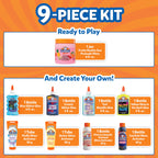 Elmer’s All-Star Slime Kit, Includes Liquid Glue Activator and Premade Slime, 9 Count - Perfect for Birthday Parties, Gift Idea, Kids Activity