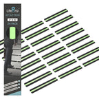 LifeGrip Anti Slip Traction Treads with Glow in Dark Stripe (24-Pack), 2" X 12", Best Grip Tape 80 Grit Non Slip, Pre-Cut Strips, Rounded Corners - Right Size and Ready to Use for Easy Application