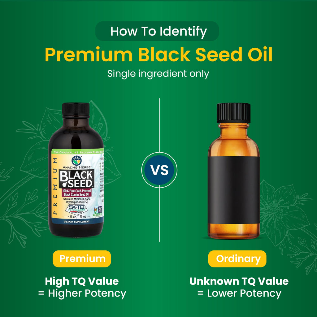 Amazing Herbs Premium Black Seed Oil - Gluten Free, Non GMO, Cold Pressed Nigella Sativa Aids in Digestive Health, Immune Support, Brain Function, Joint Mobility - 4 Fl Oz (Pack of 2)