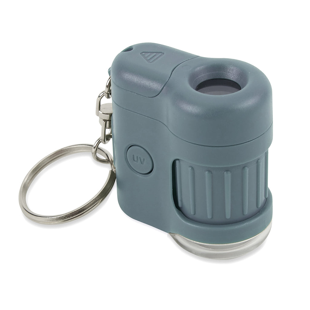 Carson MicroMini 20x Pocket Microscope for Adults, UV and LED Flashlight, Blue (MM-280B)