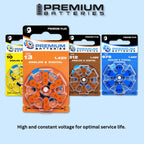 Premium Plus Size 13 PR48 Hearing Aid Batteries Orange Tab (60 Batteries)