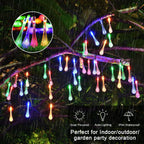 JMEXSUSS 2 Pack Solar String Lights Outdoor, Total 60LED 41.6FT, Water Drop