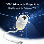 Galaxy Starry Sky Night Light Projector, 2-in-1 Portable with 12 Projection Films, 360° Adjustable Brightness Control Eye‑Caring LED Night Light for Kids Adults Bedroom Home Ceiling Car Decor Gift