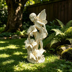SAMPU Craft Angel Figurines Garden Statue with Solar Powered Light 12.2IN