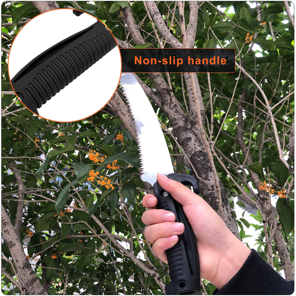 Buyplus 26FT Reach Pole Saws for Tree Trimming, Pole Saw with 5-20FT Telescoping Extension Pole, Pruning Saw with 19" 3X Detachable Saw, Non-Slip Handle, Tree Trimmer for Garden Palms Shrubs