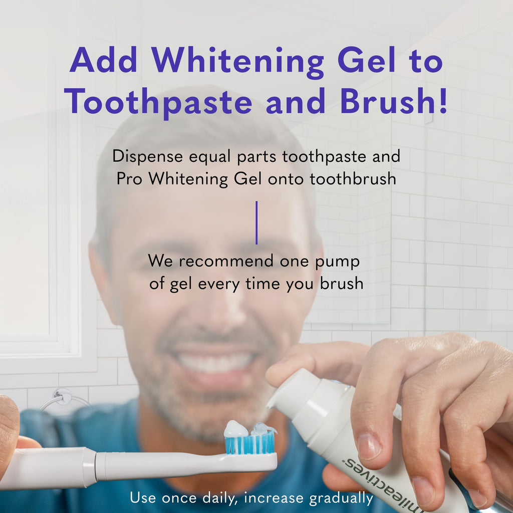 Smileactives Teeth Whitening Gel, Clinical-Grade Hydrogen Peroxide for Long Lasting White Teeth – Simply Add to Toothpaste to Permanently Remove Coffee Stains & More, 2 oz