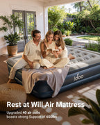 iDOO Luxury Air Mattress with Built in Pump, Queen Size Inflatable Mattress for Camping, Guests & Home, 18" Raised Comfort Blow up Mattress, Durable, Portable & Waterproof Air Bed, colchon inflable
