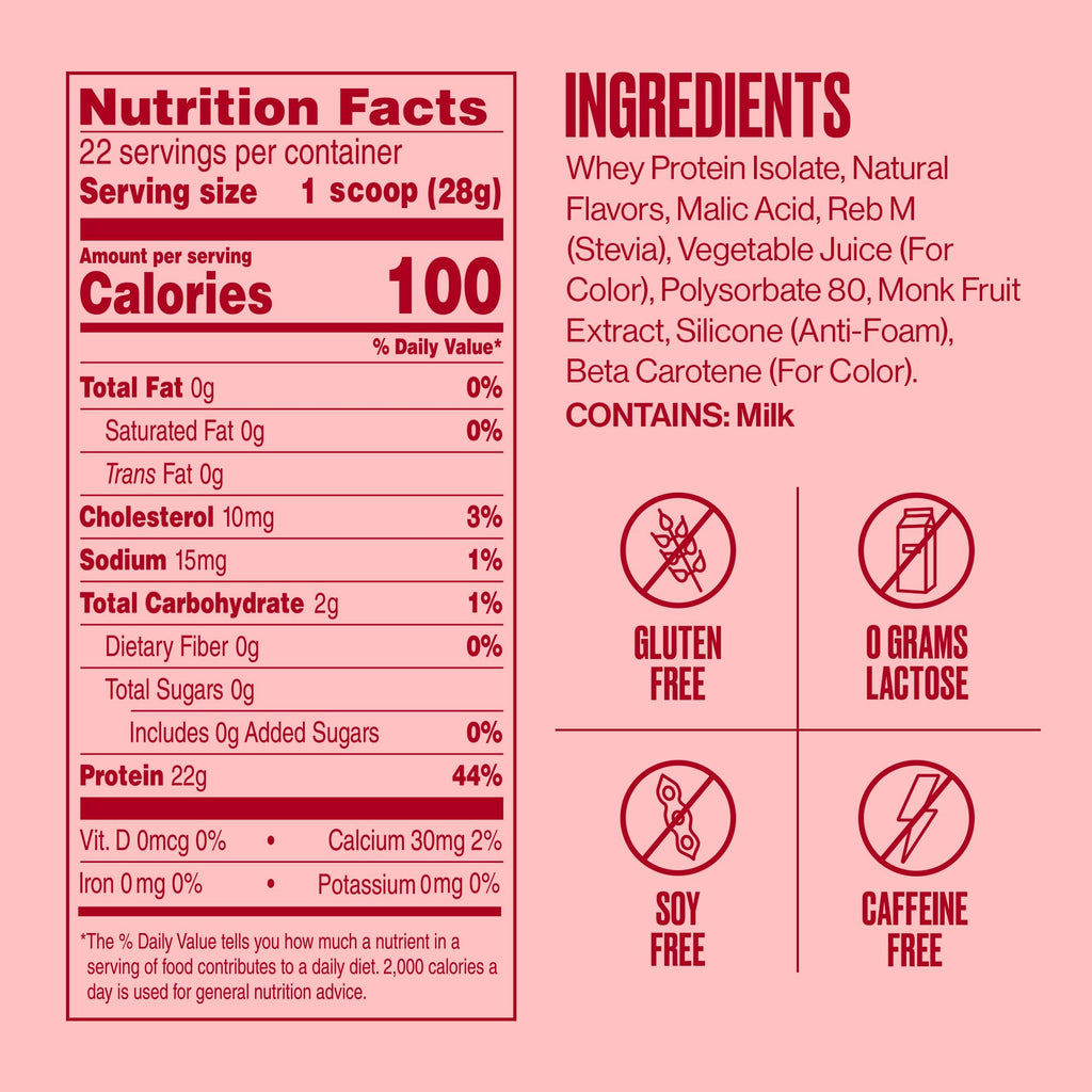 SEEQ Clear Protein Powder - Watermelon Wave - 22 Servings - 22g Clear Whey Protein Isolate - Zero Sugar - 0g Lactose - Allergen Friendly - GLP1 Support - Bone Health - Muscle Post Workout Recovery