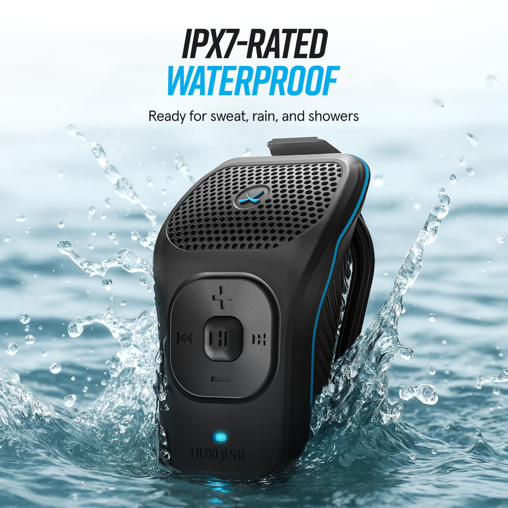 Noxgear 39g Wearable Bluetooth Speaker, Magnetic Mini Clip-On, Waterproof Up to 15 Hours Playtime | Clip On Bluetooth, Wearable Speaker with Microphone, 100ft Range