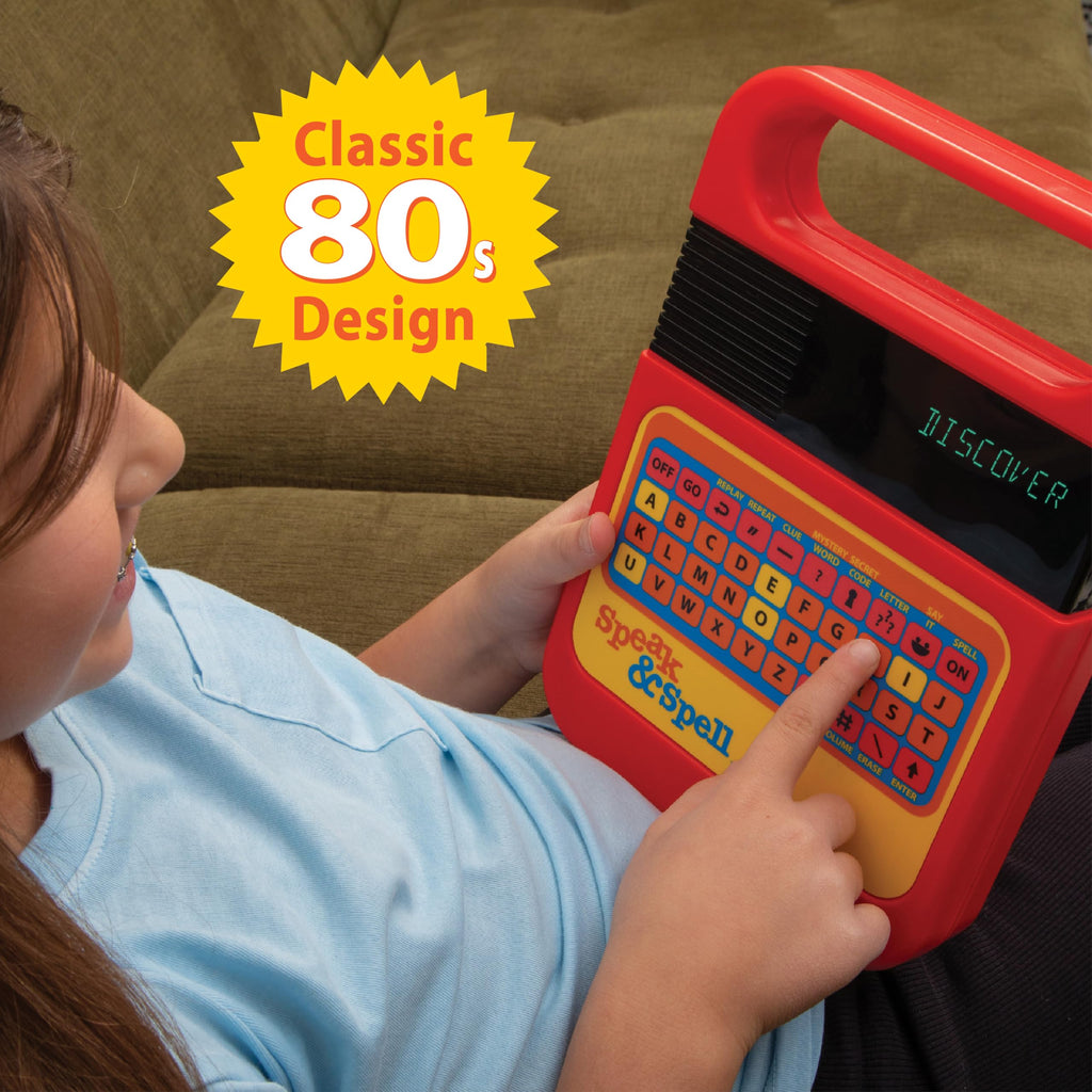Playmonster Speak & Spell Electronic Game - Educational Learning Toy, Spelling Games, 80s Retro Handheld Arcade, Autism Toys, Activity for Boys, Girls, Toddler, Ages 7+