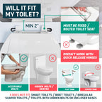 Lunderg Toilet Safety Rails for Seniors - Easy Installation & Super Sturdy Grab Bars Arms - Non-Bulky & Elegant Handicap Toilet Safety Frame - Seat Handles for Elderly, Disabled or Mobility Issues
