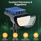 GKGG Solar Lights Outdoor Waterproof IP65, Solar Powered 76 LED 3 Lighting Modes Solar Spot Lights Outdoor for Yard Garden Landscape Pathway (Warm White, 4 Pack)