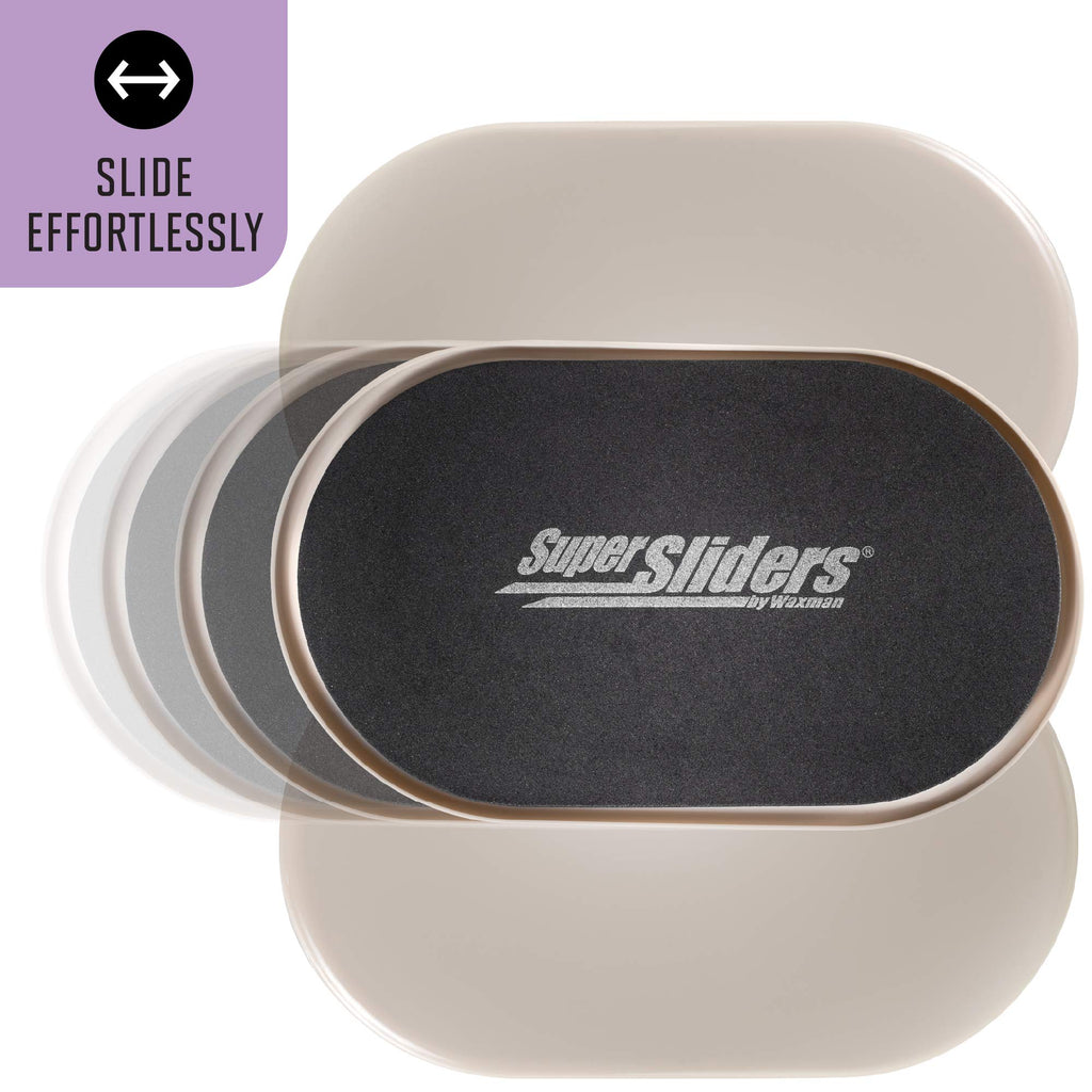 Super Sliders 5 3/4" x 9 1/2" Oval Reusable Furniture Sliders for Carpet - Effortless Moving and Surface Protection, Beige (8 Pack)