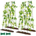 Kyrieval 48" Hx 18" L Cucumber Trellis for Garden A Frame Plant Support for Raised Bed, Outdoor Indoor Plant Garden Trellis for Climbing Plants (2 Packs)