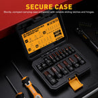 16-Piece Metric Hex Bit Socket Set - Premium S2 Steel 2mm-14mm Allen Socket Set with Socket Adapters, 1/4”, 3/8” and 1/2” Drive | Professional Mechanic Garage Tools