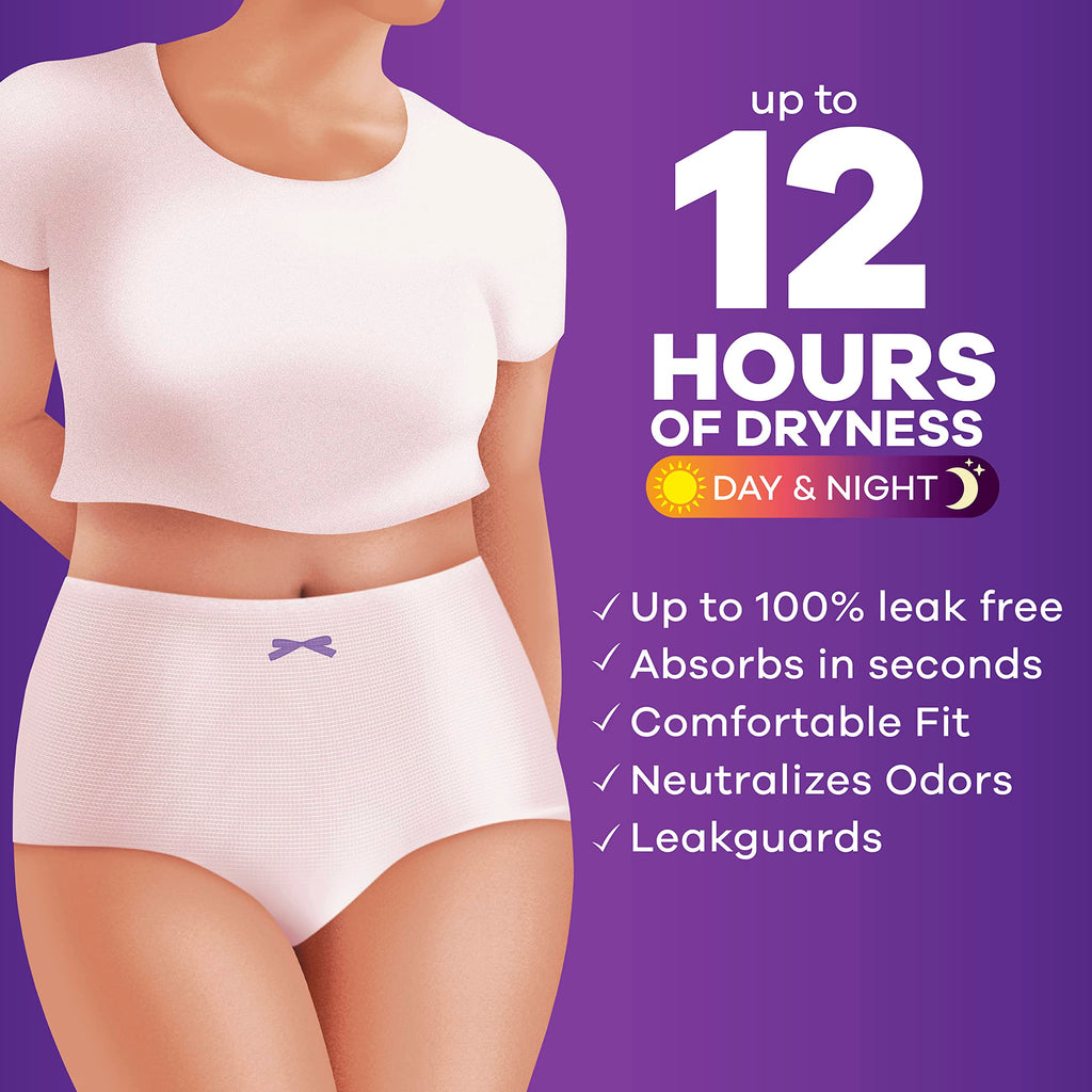 Always Discreet Adult Incontinence & Postpartum Underwear For Women, Size Small/Medium, Maximum Absorbency, Disposable, 32 Count x 2 Packs (64 Count total) (Packaging May Vary)
