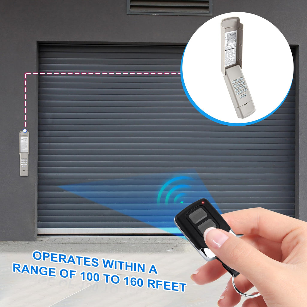 Garage Door Opener Keypad with 2 Garage Door Opener Remote for Liftmaster Chamberlain Craftsman Remote Keypad Replacement 877MAX 893LM 893Max 971LM 371LM, Purple Yellow Red Orange Learn Button