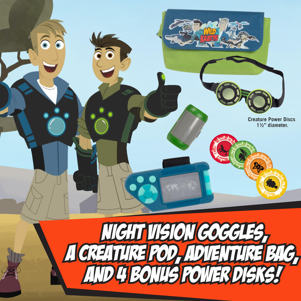Wild Kratts Adventure Playset - 8pc Set Includes Goggles, Creature Pod, 4 Power Discs & More, Pretend Play & Costume Dress Up Accessories, Officially Licensed Toys for Children, Gift for Kids