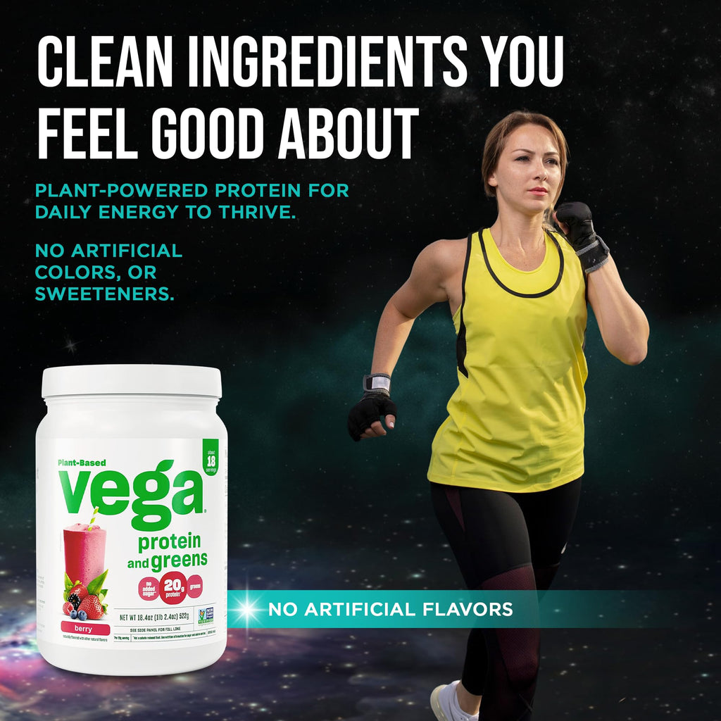 Vega Protein and Greens Protein Powder, Coconut Almond - 20g Plant Based Protein Plus Veggies, Vegan, Non GMO, Pea Protein for Women and Men, 1.1 lbs (Packaging May Vary)