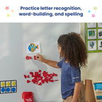 hand2mind Rainbow Lowercase Magnetic Letters, Plastic Magnetic Letters for Classroom, Alphabet Letters for Kids, Letter Recognition for Kindergarten, Word Building Letter Magnets for Kids (Set of 6)