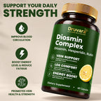 Druvara Diosmin Hesperidin with Rutin & B Vitamins | Vein Support Supplement for Leg Comfort, Healthy Circulation, Vein Strength & Improved Mobility - 60 Capsules