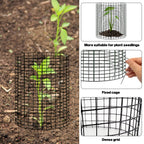 YEXEXINM 20 Pack 12" H X 4" D Wire Small Plant Protector from Animals, 20 Pcs Small Metal Plant Cage Chicken Wire Cloche with Ground Stakes and Nylon Tie to Keep Animals Out Garden Protection